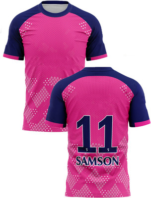 IZON Printed Men V Neck Pink T-Shirt