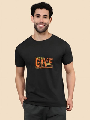 SZN Graphic Print Men Round Neck Black T-Shirt