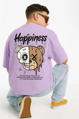 Madilyn Graphic Print Men Round Neck Purple T-Shirt