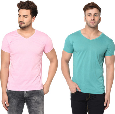 Tresna Fab Solid Men V Neck Multicolor T-Shirt