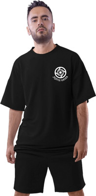 Be Crazyy Graphic Print Men Round Neck Black T-Shirt