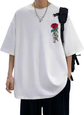 Cool Plus Printed, Floral Print Men Round Neck White T-Shirt