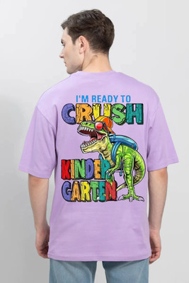 FASHNET FASHION Printed Men Round Neck Purple T-Shirt