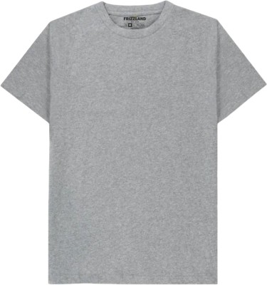 FRIZZLAND Solid Men Round Neck Grey T-Shirt