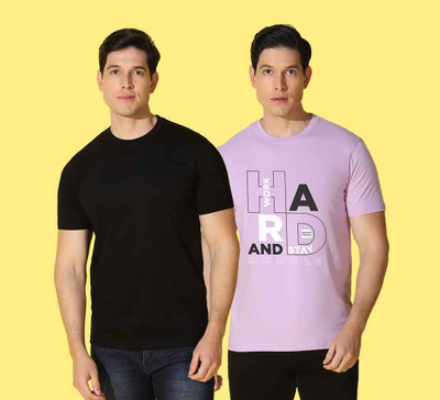 WOOSTRO Printed Men Round Neck Multicolor T-Shirt