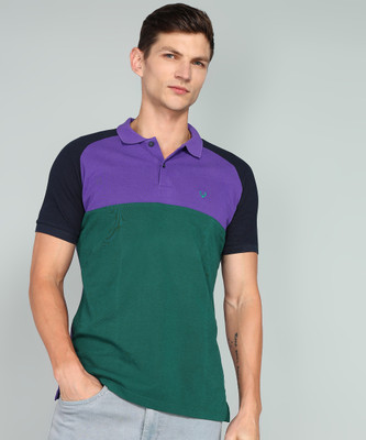 Allen Solly Colorblock Men Polo Neck Multicolor T-Shirt