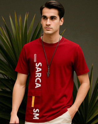 StyleFlick Printed Men Round Neck Red T-Shirt
