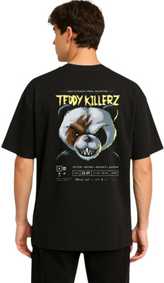 MONKEY BOYS Graphic Print Men Round Neck Black T-Shirt