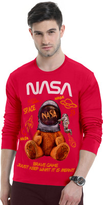 Triptee Animal Print Men Round Neck Red T-Shirt