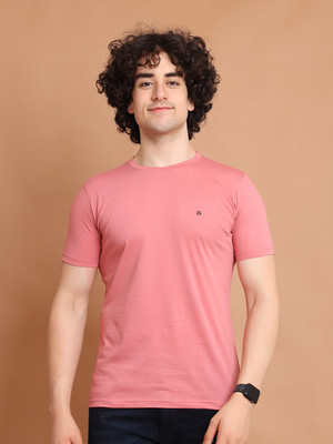 BERRYBLUES Solid Men Round Neck Purple T-Shirt