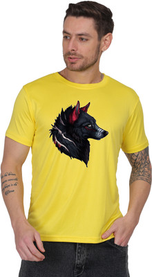 StutiUnique Graphic Print Men Round Neck Yellow T-Shirt