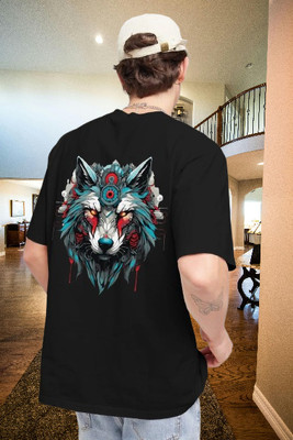 Dark Drive Printed Men Round Neck Black T-Shirt