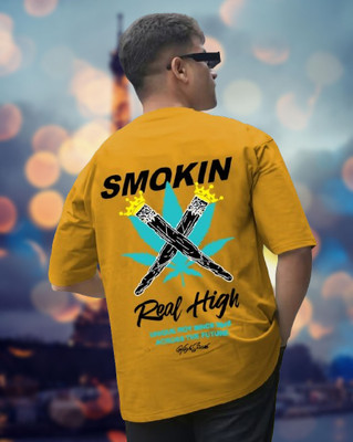 TODAYTREND Printed, Typography Men Round Neck Yellow T-Shirt