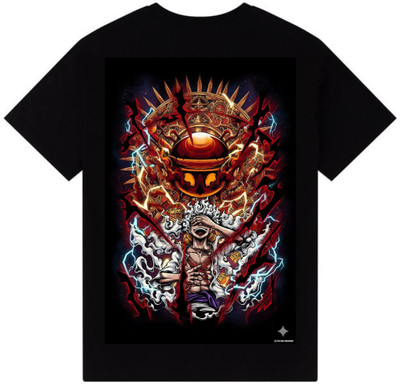 MAYANK CREATION Printed Men Round Neck Black T-Shirt