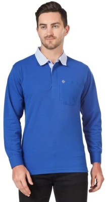 Feel Good Dorex Solid Men Polo Neck Blue T-Shirt