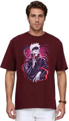 Ericia Printed Men Round Neck Maroon T-Shirt