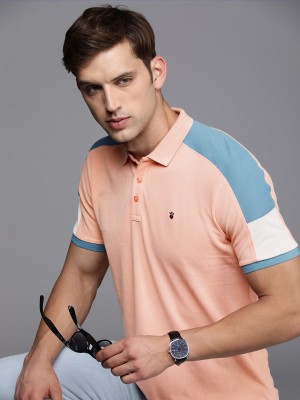 LOUIS PHILIPPE Colorblock Men Polo Neck Pink T-Shirt