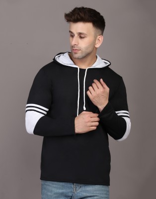 HIGHLENCE Striped Men Hooded Neck Multicolor T-Shirt