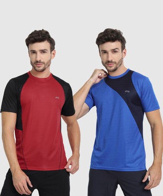 FTX Colorblock Men Round Neck Multicolor T-Shirt