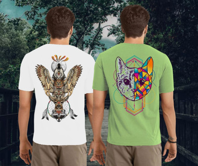 Kasendra Graphic Print Men Round Neck White, Green T-Shirt
