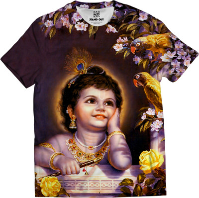 STAND OUT Cartoon Men Round Neck Multicolor T-Shirt