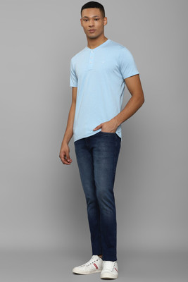 Allen Solly Solid Men Polo Neck Blue T-Shirt