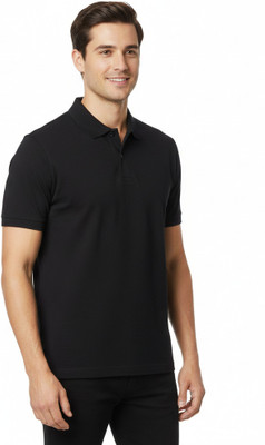 Tee culture store Solid Men Polo Neck Black T-Shirt
