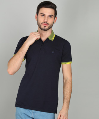 Allen Solly Solid Men Polo Neck Blue T-Shirt