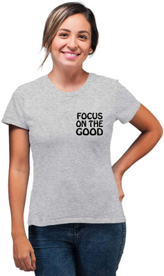 SmarTee Street Printed Women Round Neck Grey T-Shirt
