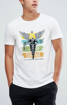 AFCollection Printed Men Round Neck White T-Shirt