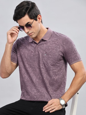 WEXFORD Printed Men Polo Neck Maroon T-Shirt