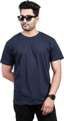 JamShaz Solid Men Round Neck Black T-Shirt