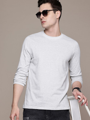 Moda Rapido Solid Men Round Neck White T-Shirt