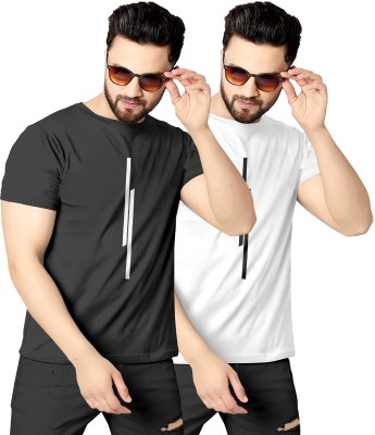 MAKEMODE Printed Men Round Neck Black, White T-Shirt