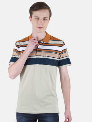 DUKE Striped Men Polo Neck Multicolor T-Shirt