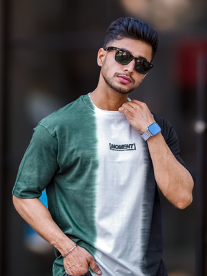 MANIAC Printed Men Round Neck Green T-Shirt