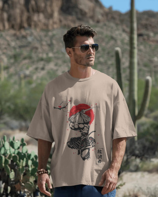 silver moon clothing Graphic Print, Printed Men Round Neck Beige T-Shirt