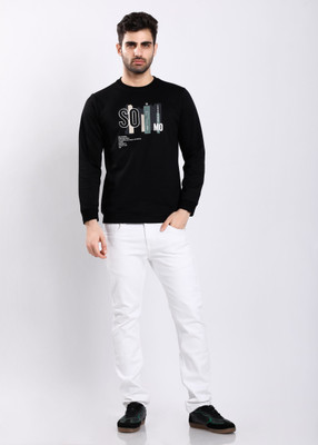 HIGHTRIBE Printed Men Round Neck Black T-Shirt