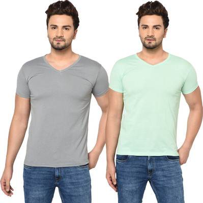 Tresna Fab Solid Men V Neck Multicolor T-Shirt