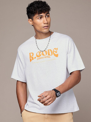 R.Code by The Roadster Life Co. Graphic Print Men Crew Neck White T-Shirt