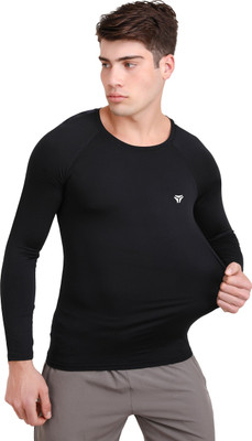 Kyk Solid Men Round Neck Black T-Shirt