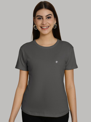 FRISKERS Solid Women Round Neck Multicolor T-Shirt
