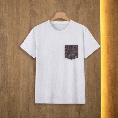 AKSHILU Colorblock Men Round Neck White T-Shirt