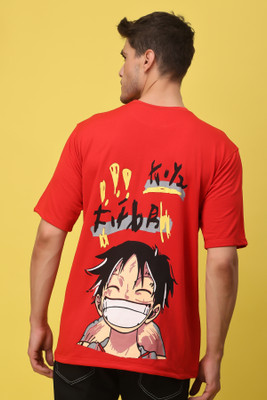 Flirty Printed Men Round Neck Red T-Shirt