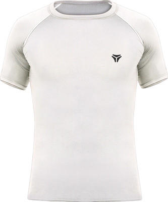 Kyk Solid Men Round Neck White T-Shirt
