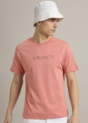 jorkk Printed Men Round Neck Pink T-Shirt