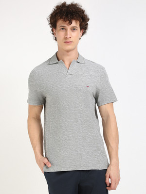 TOMMY HILFIGER Solid Men Polo Neck Grey T-Shirt
