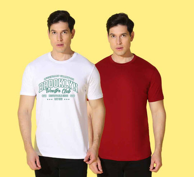 WOOSTRO Typography Men Round Neck Multicolor T-Shirt
