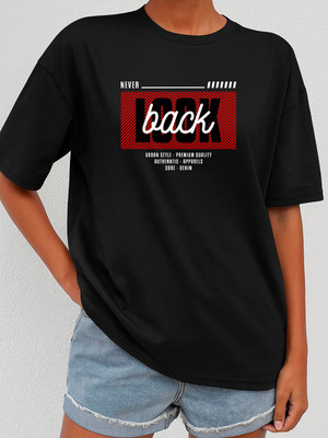 SZN Graphic Print Women Round Neck Black T-Shirt