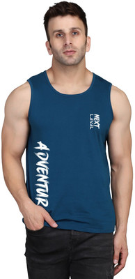 MINISTRY OF FRIENDS Printed Men Scoop Neck Dark Blue T-Shirt